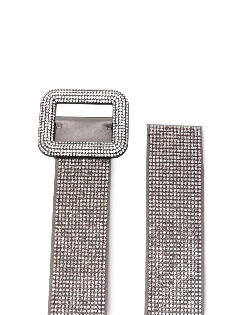 Benedetta Bruzziches crystal-embellished buckle belt - Zilver