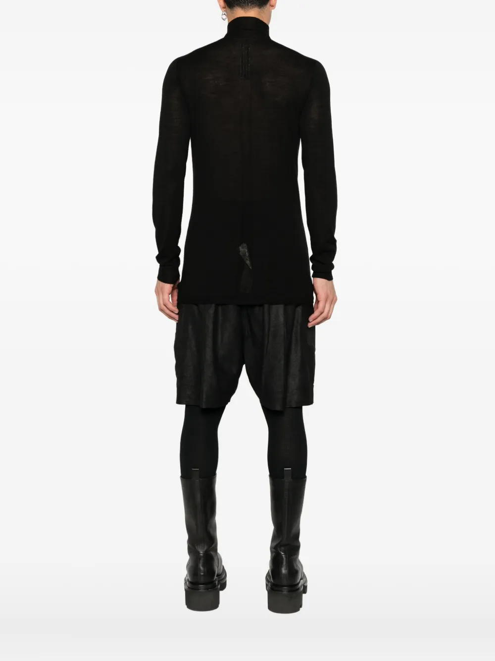 Rick Owens high-neck wool sweater Zwart