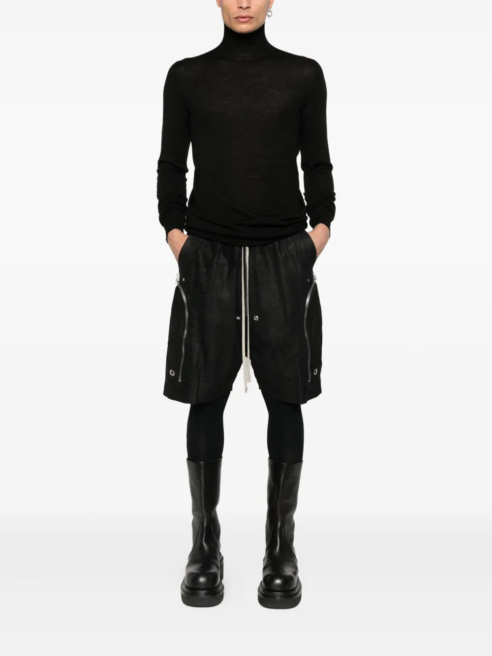 Rick Owens high-neck wool sweater - Zwart