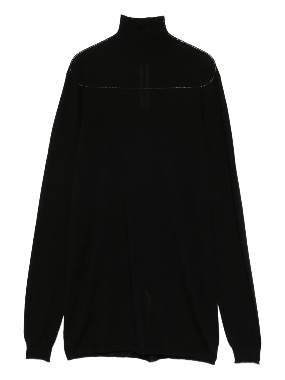 Rick Owens High-neck Wool Sweater In Black