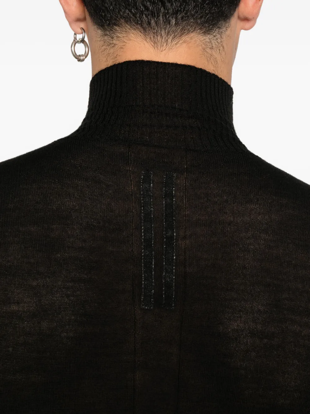 Rick Owens high-neck wool sweater Zwart