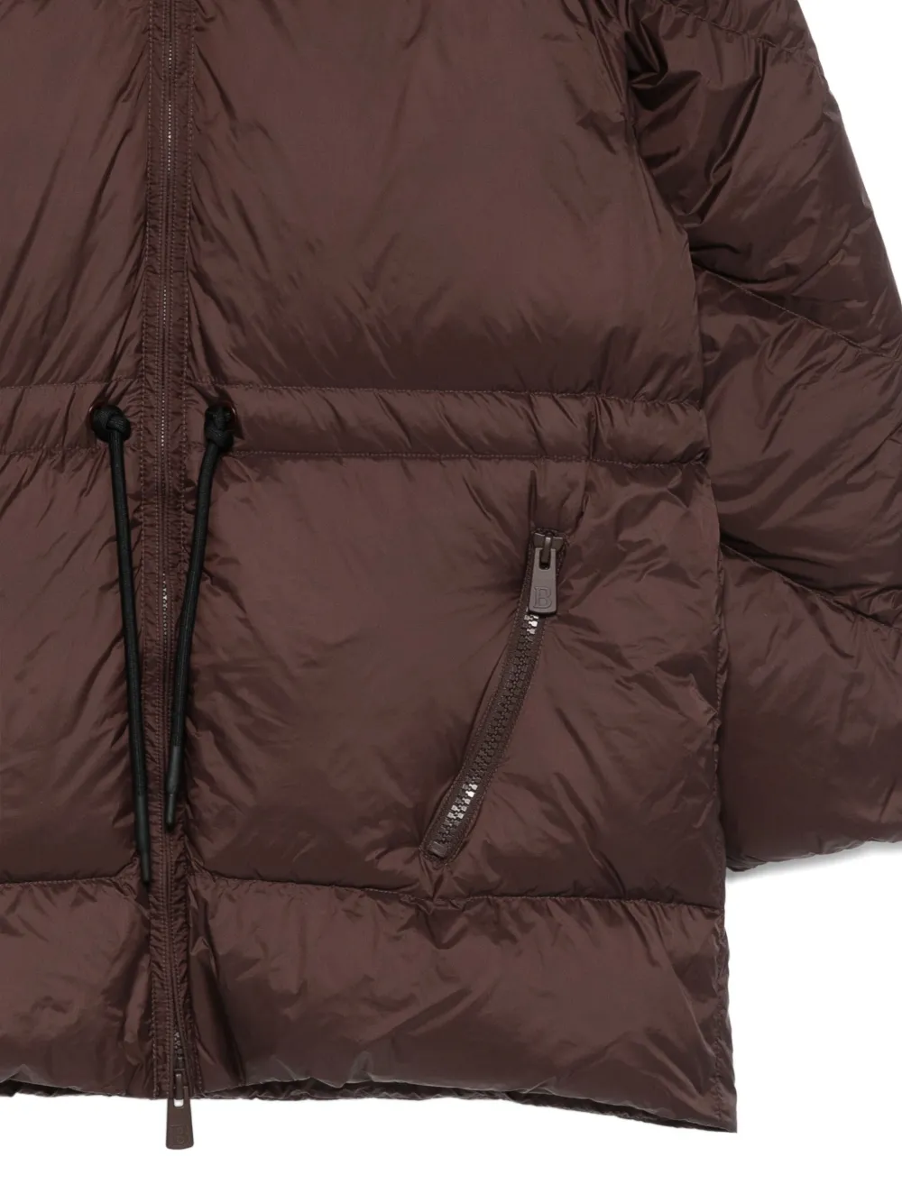 Bacon W Owl Hooded Drawstring Coat In Brown