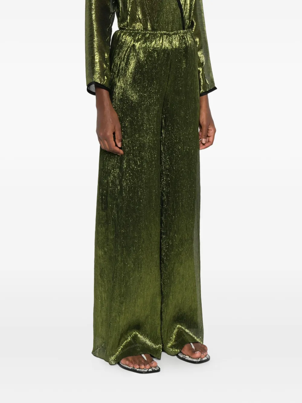 Forte textured trousers Groen