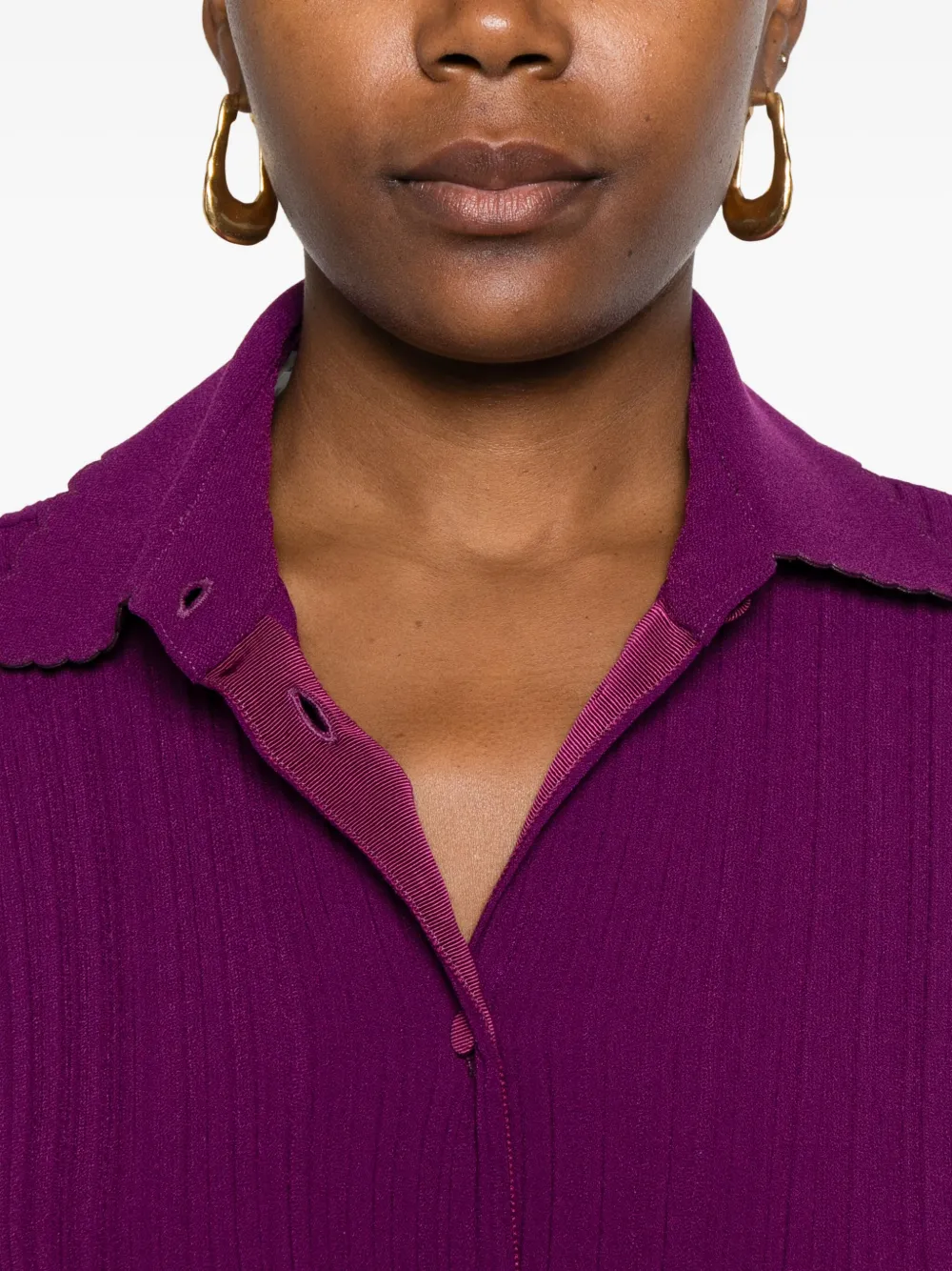 Forte Forte Ribbed Button-front Shirt In Brown