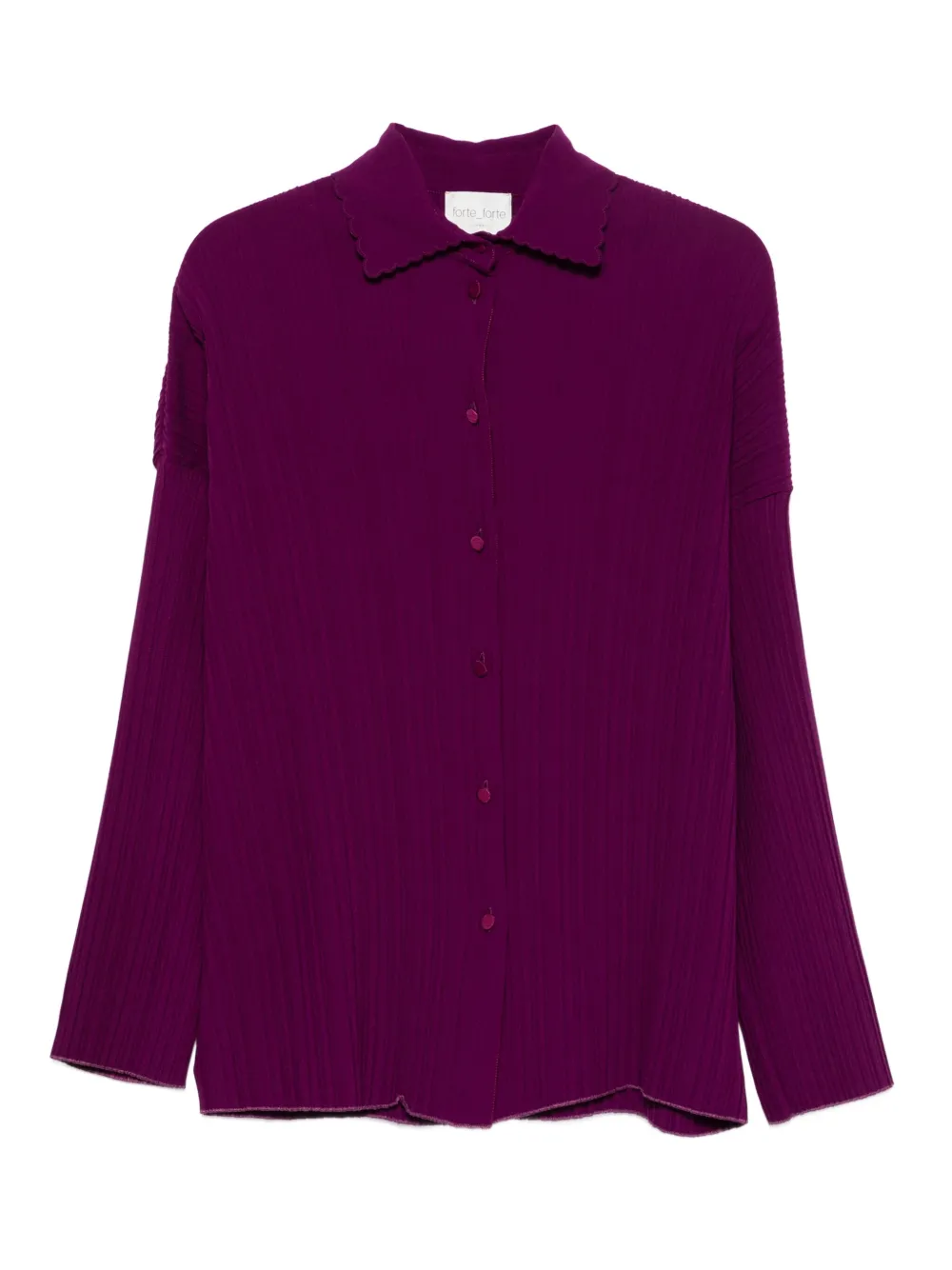 Forte Forte ribbed button-front shirt | Purple | Image 1