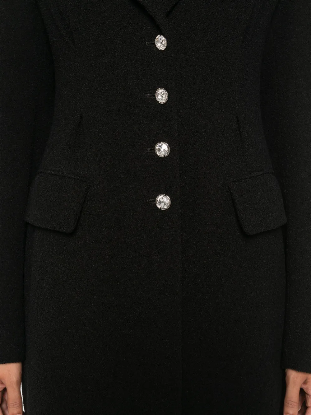 Alessandra Rich jewel-buttoned coat Zwart