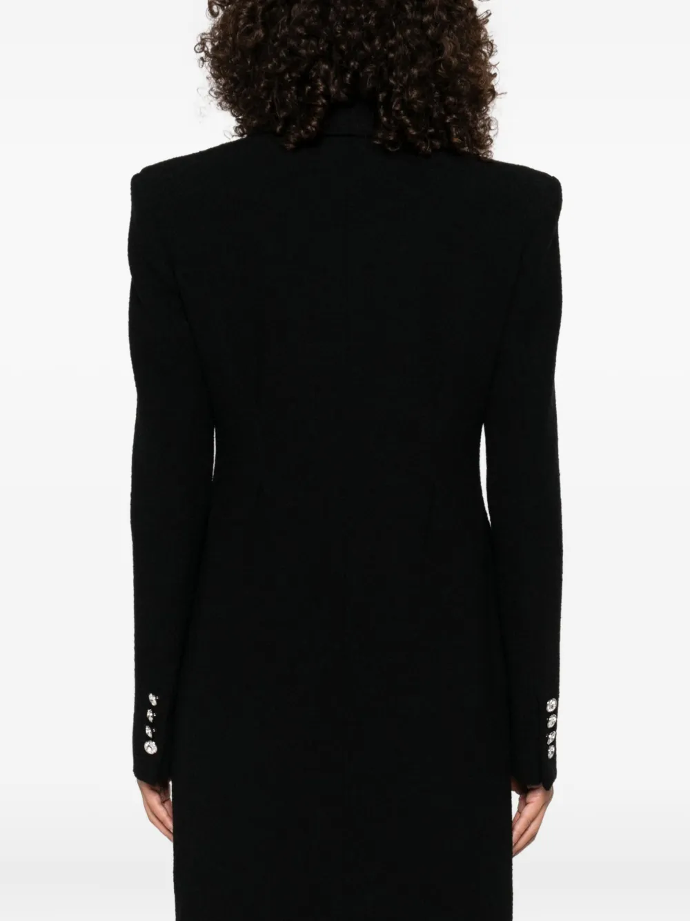 Alessandra Rich jewel-buttoned coat Zwart