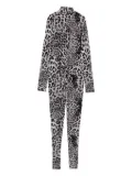 Norma Kamali leopard-print turtleneck jumpsuit - Black