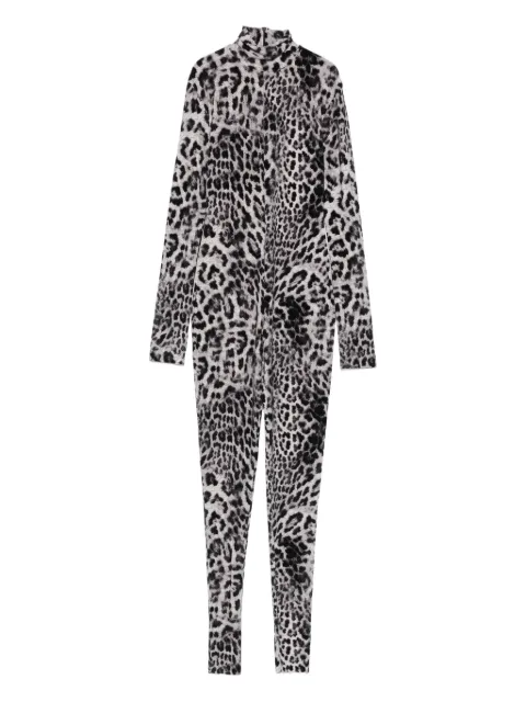 Norma Kamali leopard-print turtleneck jumpsuit