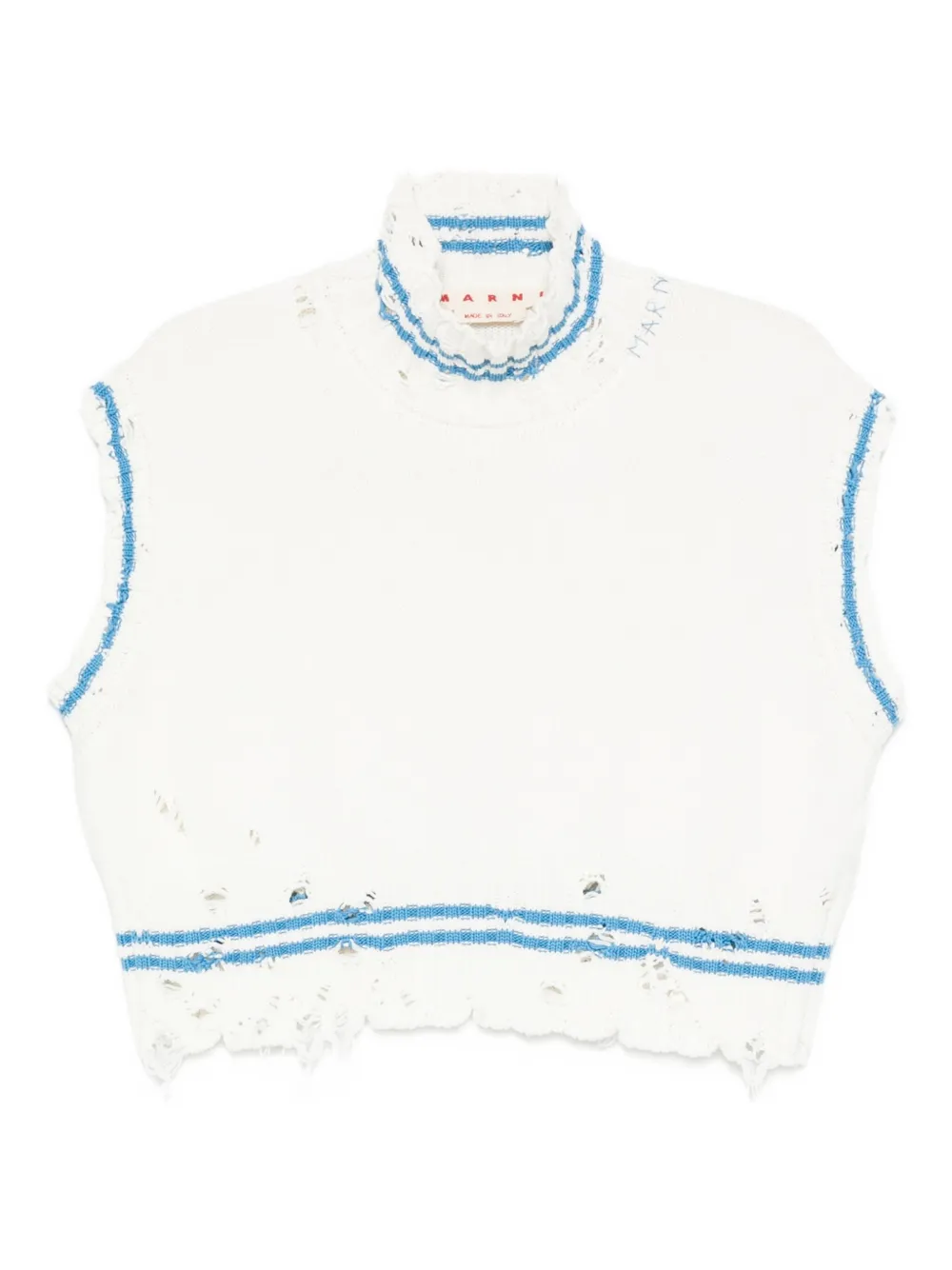 Marni frayed-hem sleeveless top Wit