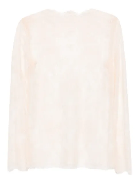 Alberta Ferretti Langarmshirt mit Spitzeneinsatz