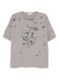 AREA embellished distressed T-shirt - Grey
