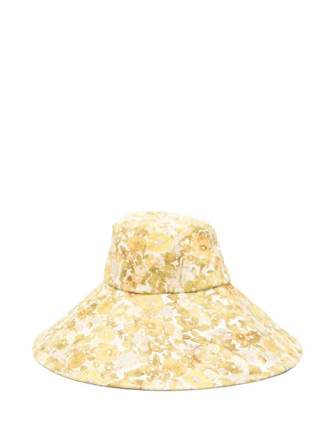 ALEMAIS floral-print wide-brim hat