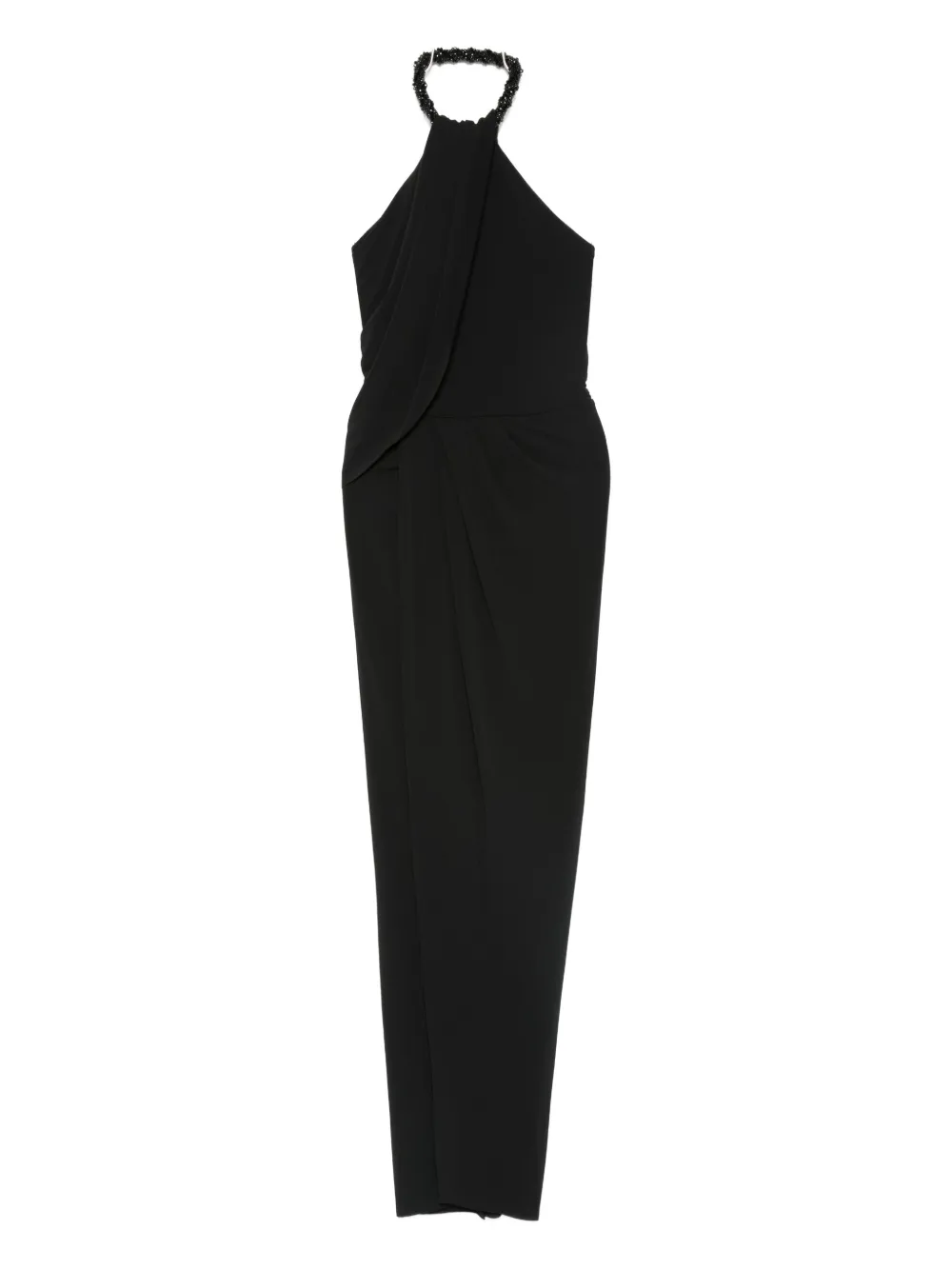Amen Embellished Halterneck Maxi Dress In Black