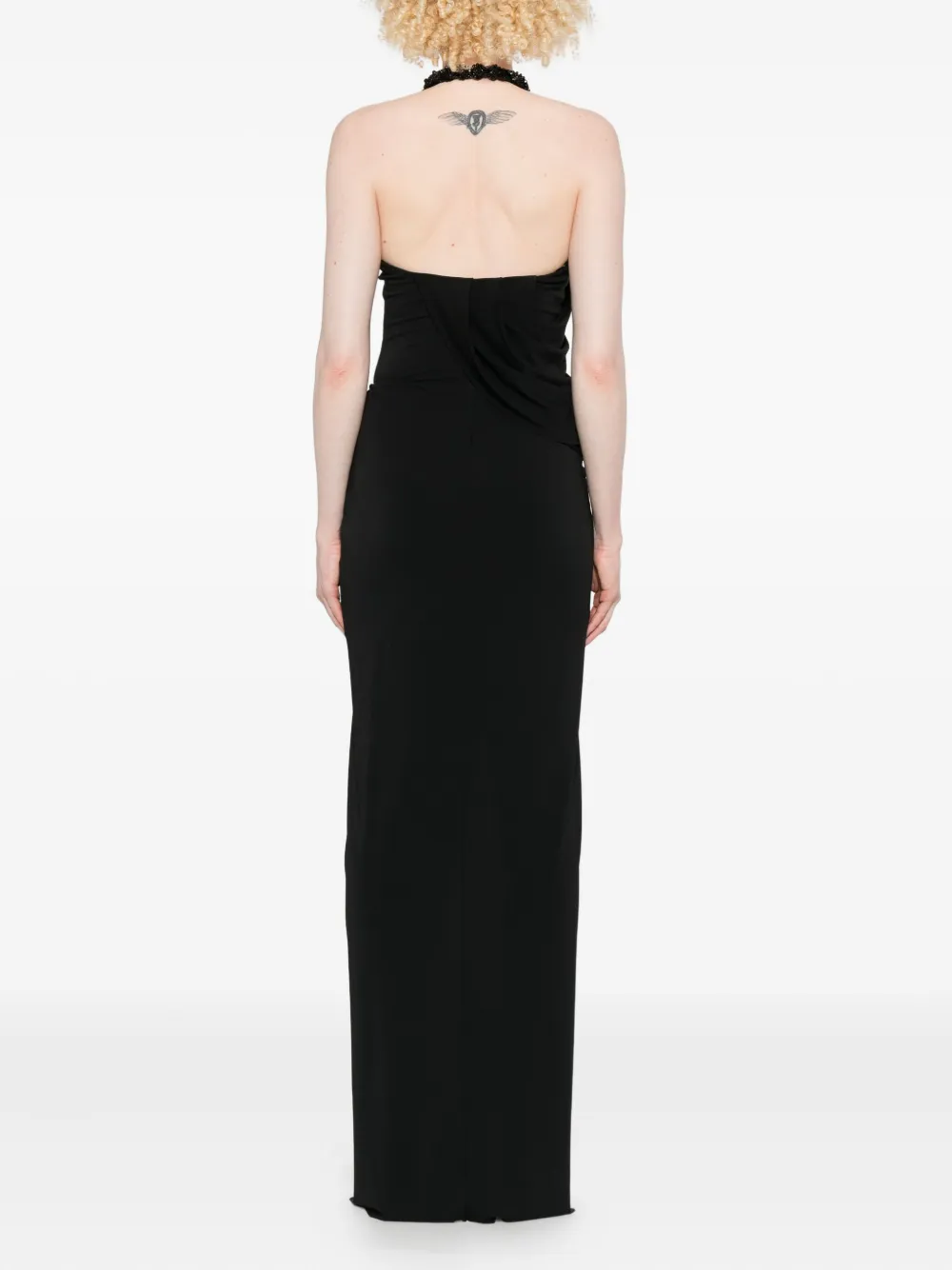 Amen Embellished Halterneck Maxi Dress In Black