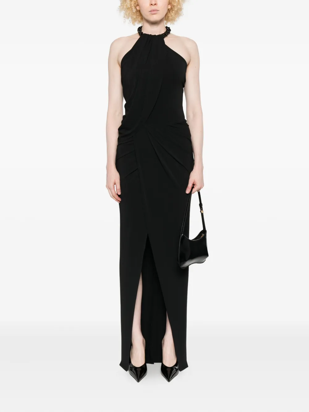Amen embellished halterneck maxi dress - Zwart