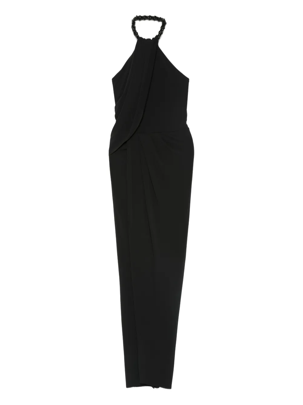 Amen embellished halterneck maxi dress - ブラック Amen embellished halterneck maxi dress - ブラック