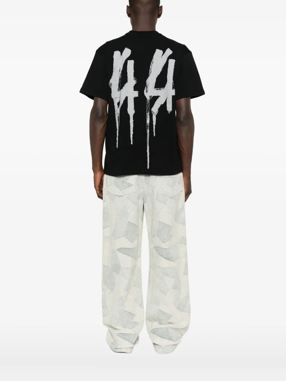 44 LABEL GROUP T-shirt met geborduurd logo Zwart