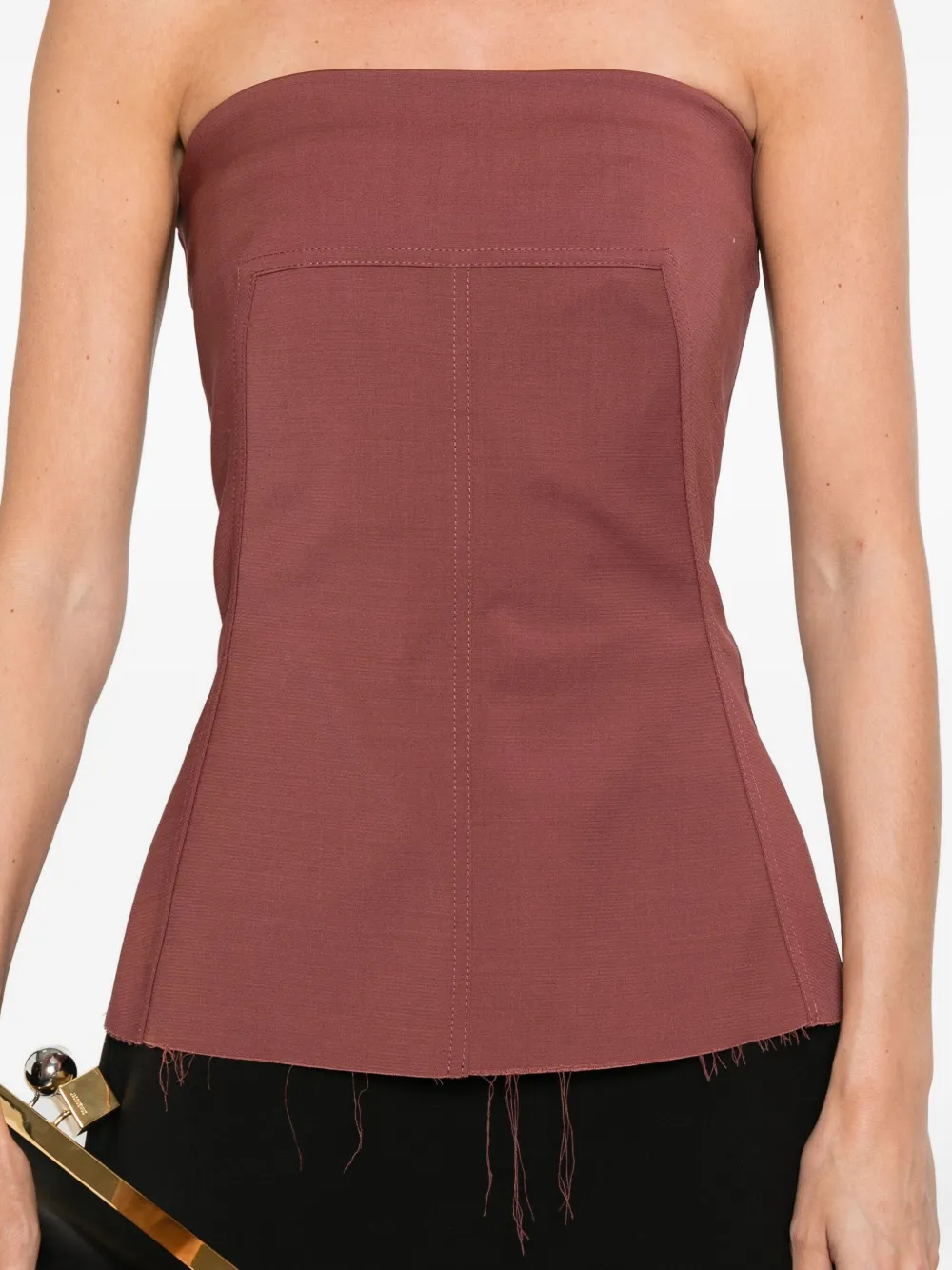 Rick Owens Gerafelde top met afwerking Roze