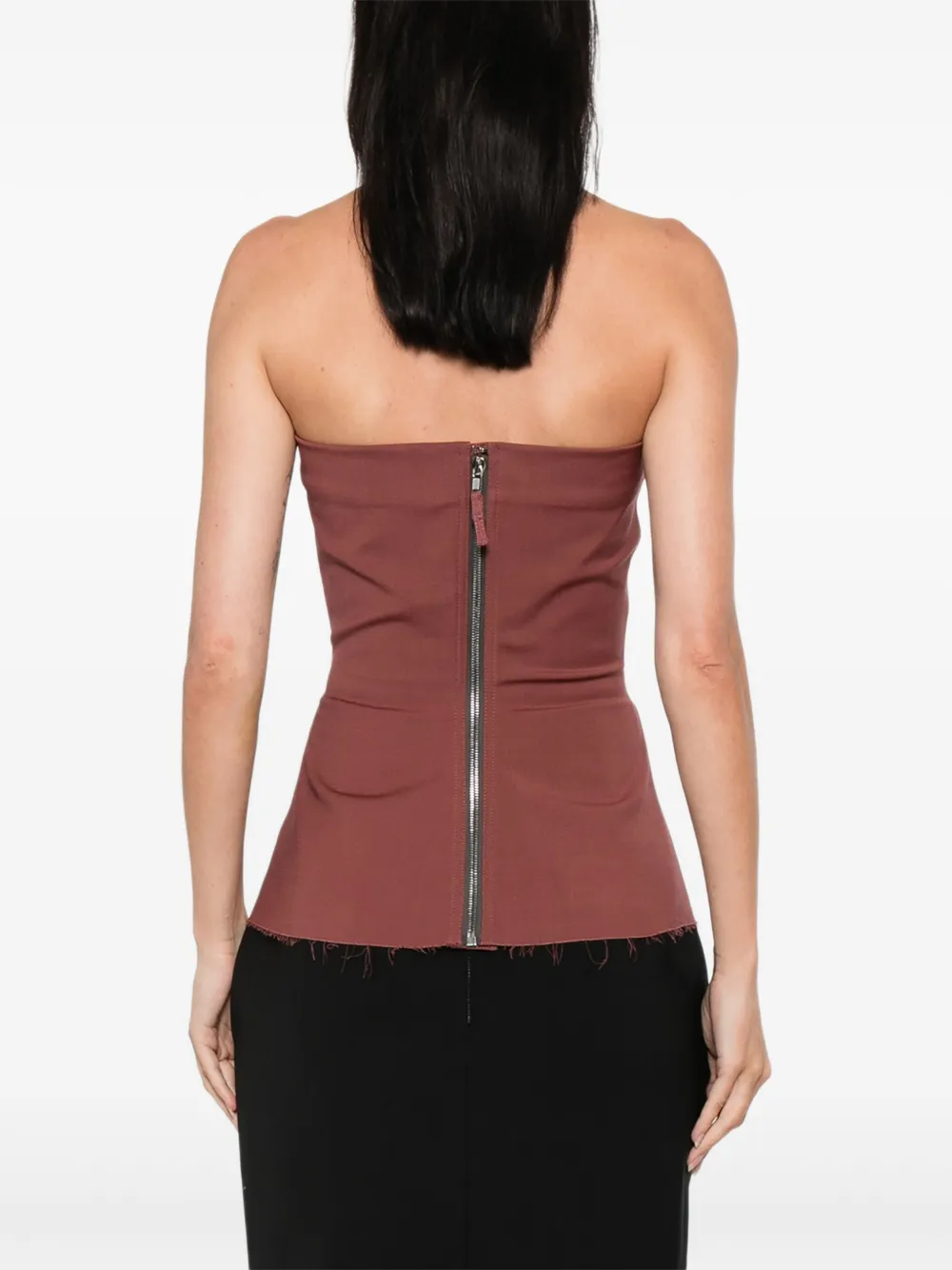 Rick Owens Gerafelde top met afwerking Roze