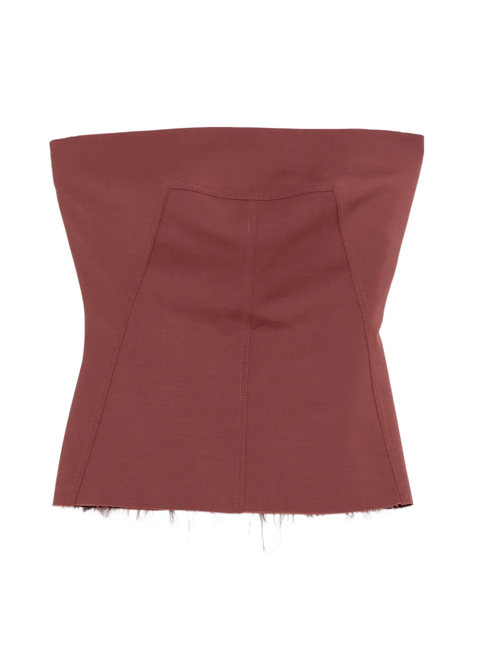 Rick Owens Gerafelde top met afwerking Roze
