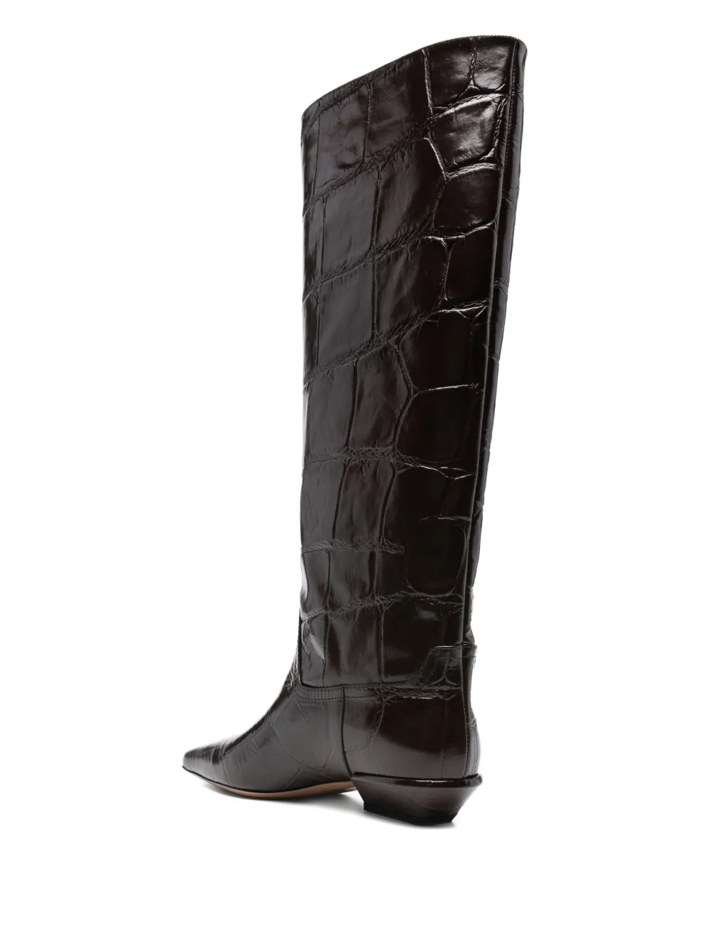 Paris Texas 30mm crocodile-effect pointed-toe boots Brown