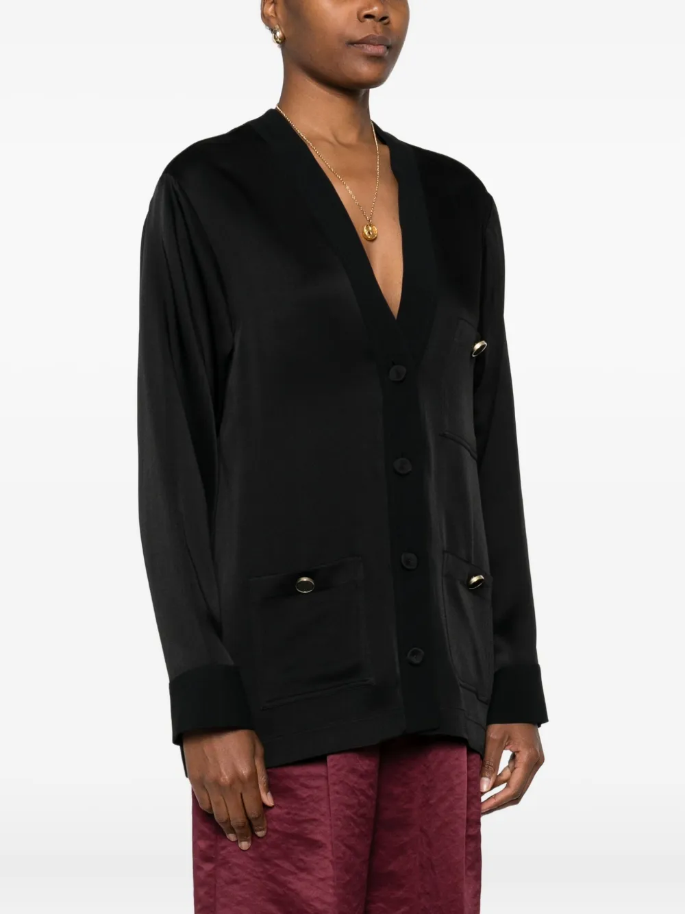 Forte Forte Button-up Fitted Jacket In Black