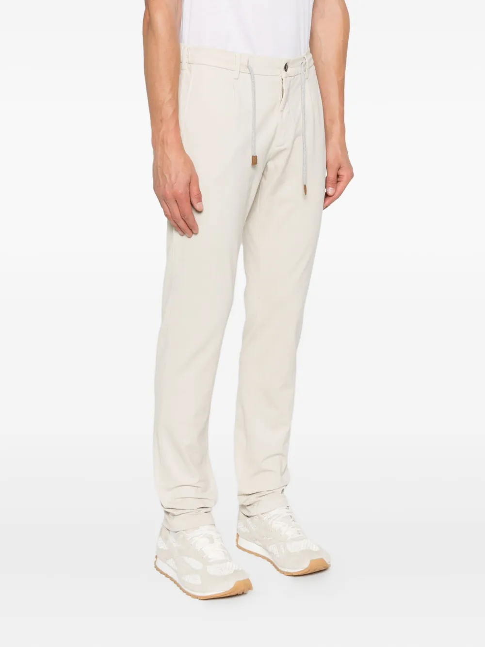Eleventy Broek met trekkoordtaille Beige