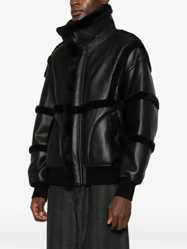 Feng Chen Wang Reversible Shearling Jacket | Black | FARFETCH RO
