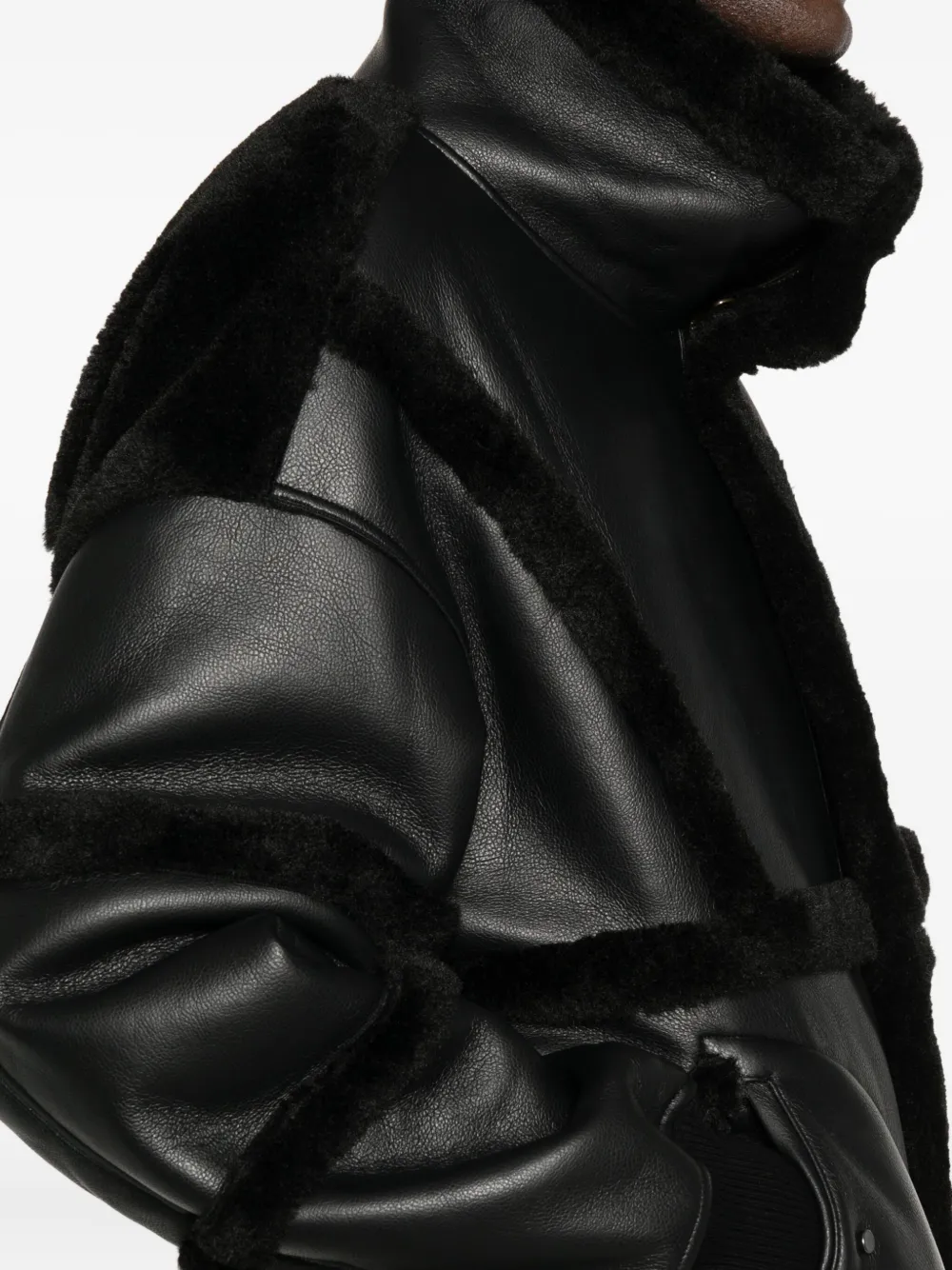 Feng Chen Wang Omkeerbare lammy coat Zwart