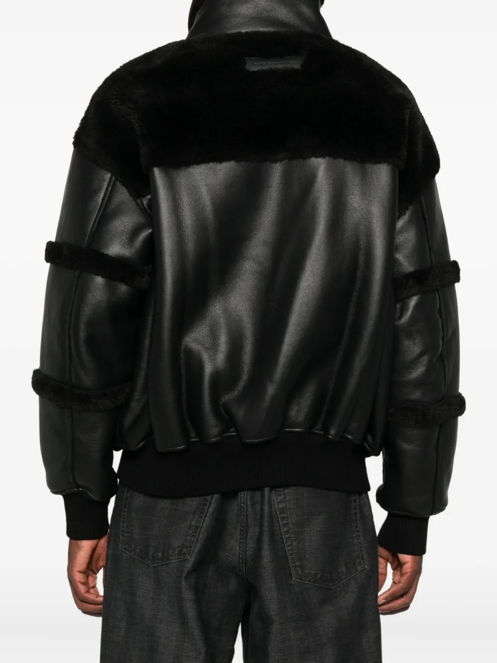 Feng Chen Wang Omkeerbare lammy coat Zwart