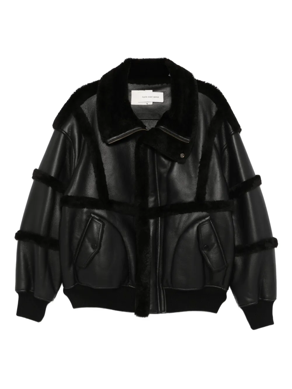 Feng Chen Wang reversible shearling jacket | Black | Image 1