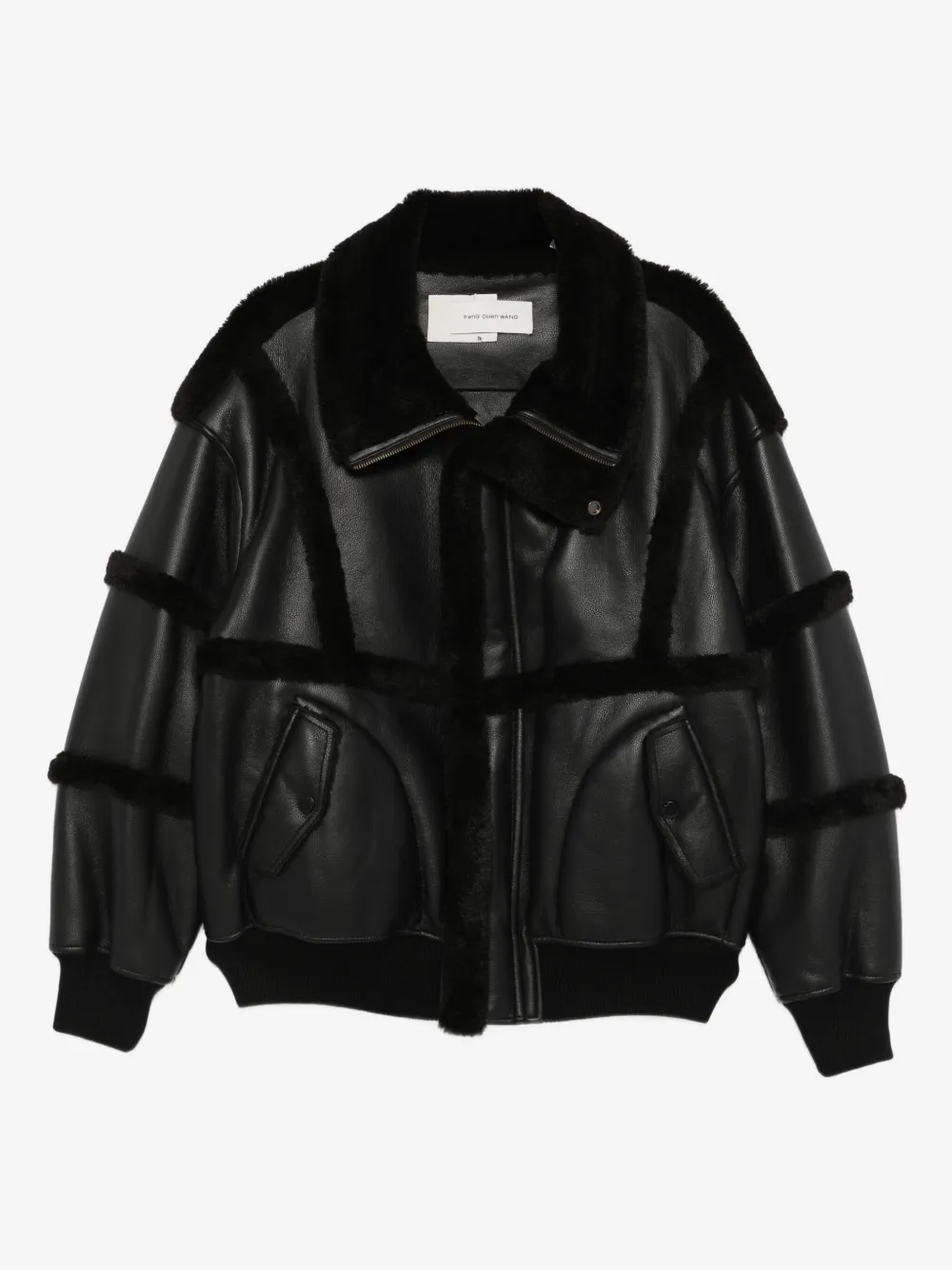 Feng Chen Wang reversible shearling jacket | Black | Image 1
