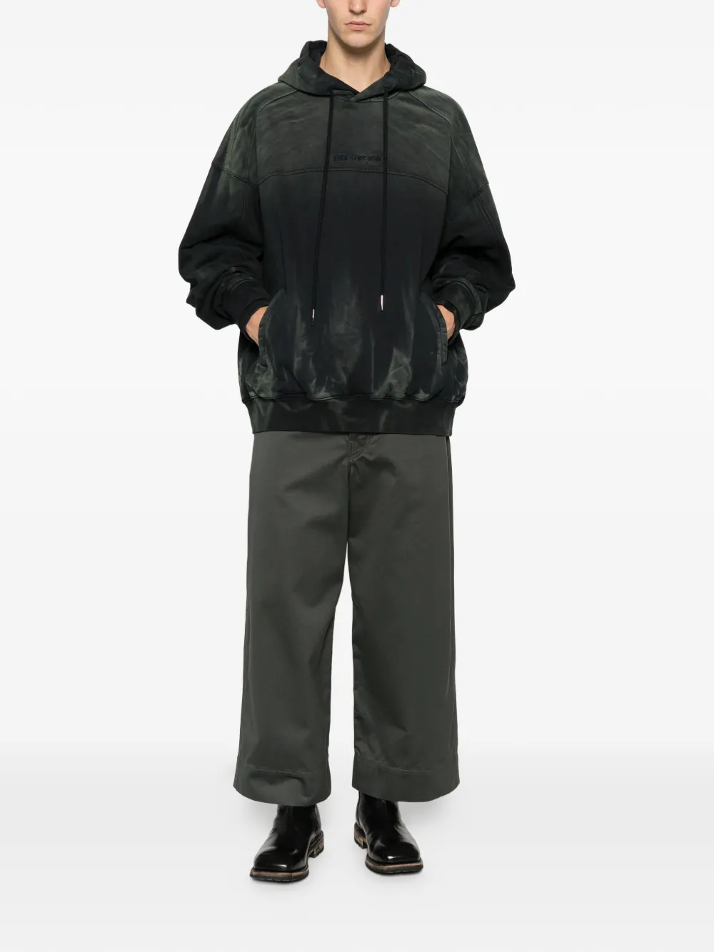 Feng Chen Wang Ombre Hoodie In Gray