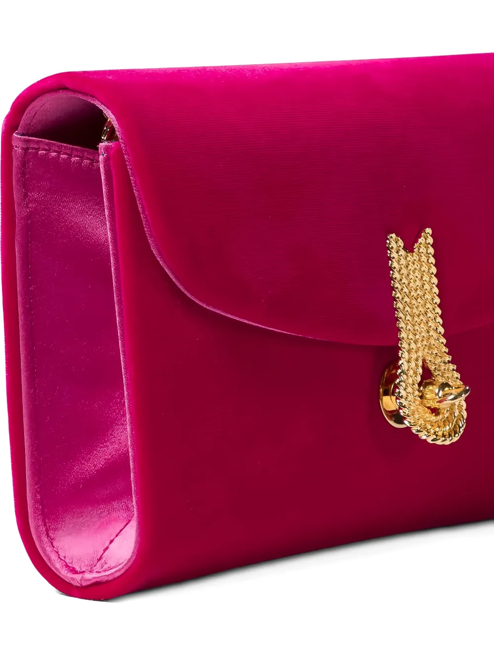 Amato Daniele Velvet Embellished-clasp Shoulder Bag In Pink
