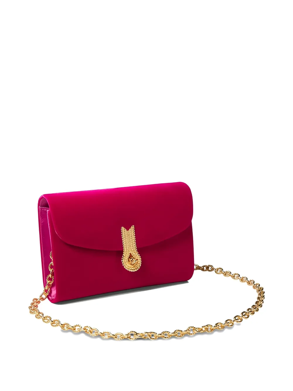 Amato Daniele Velvet Embellished-clasp Shoulder Bag In Pink