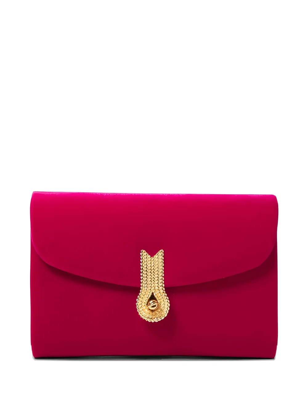 Amato Daniele Velvet Embellished-clasp Shoulder Bag In Pink