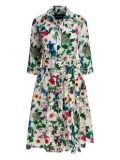 Samantha Sung Audrey floral belted shirt midi dress - White