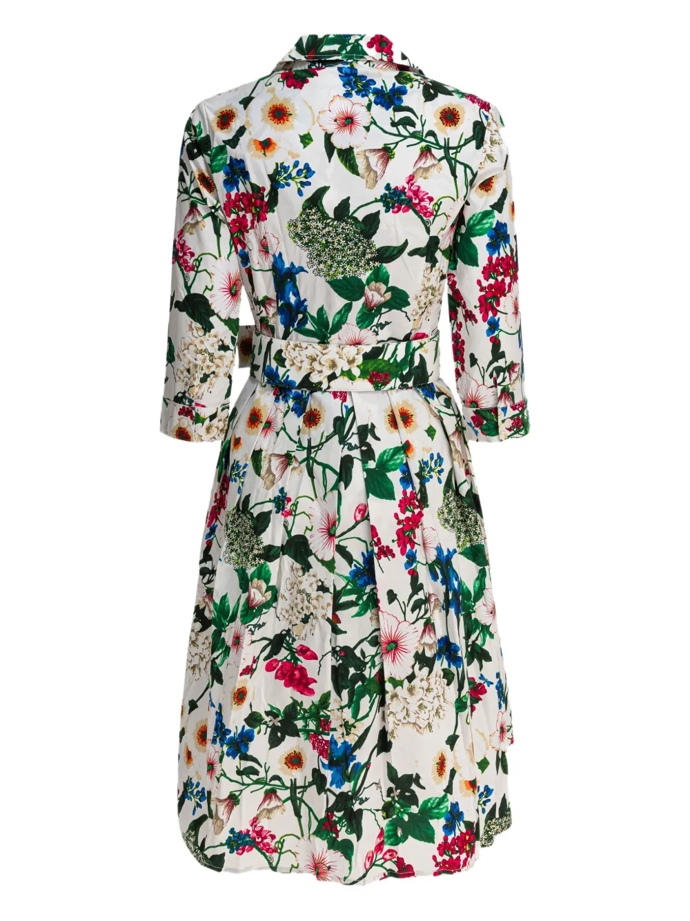 Samantha Sung Audrey floral belted shirt midi dress - Wit