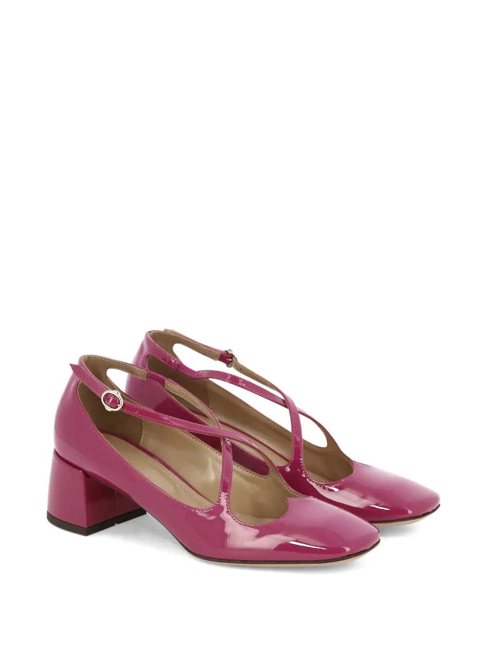 A.bocca 50mm Two For Love Leather Cross-strap Pumps In Pink