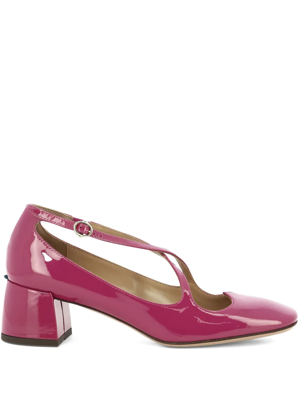 A.Bocca 50mm Two For Love leather cross-strap pumps Pink