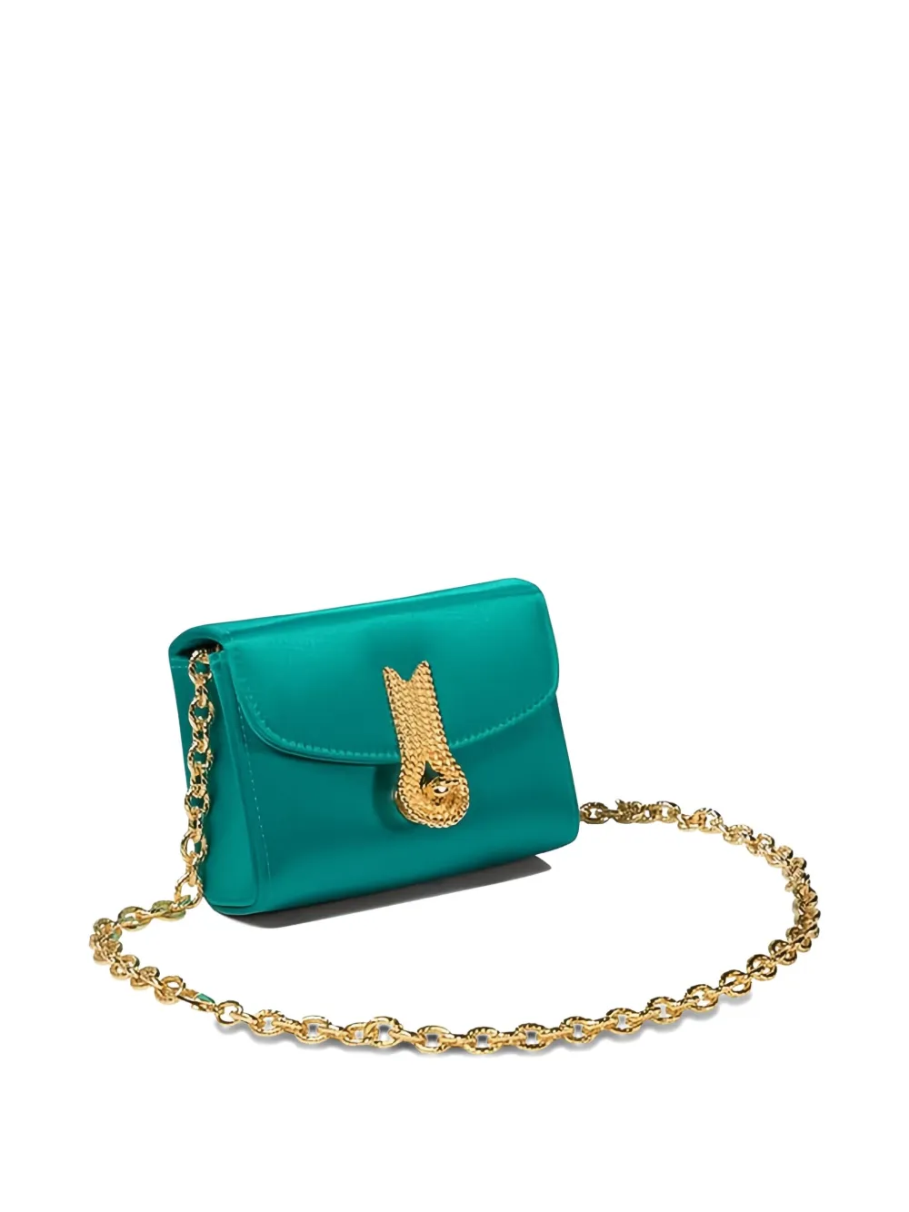 Amato Daniele Teal Satin Crossbody Bag In Green