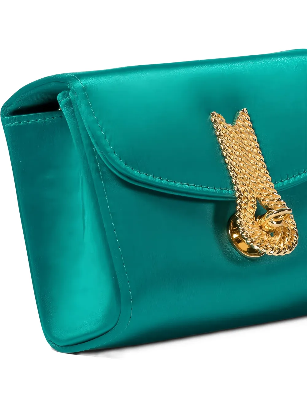 Amato Daniele Teal Satin Crossbody Bag In Green