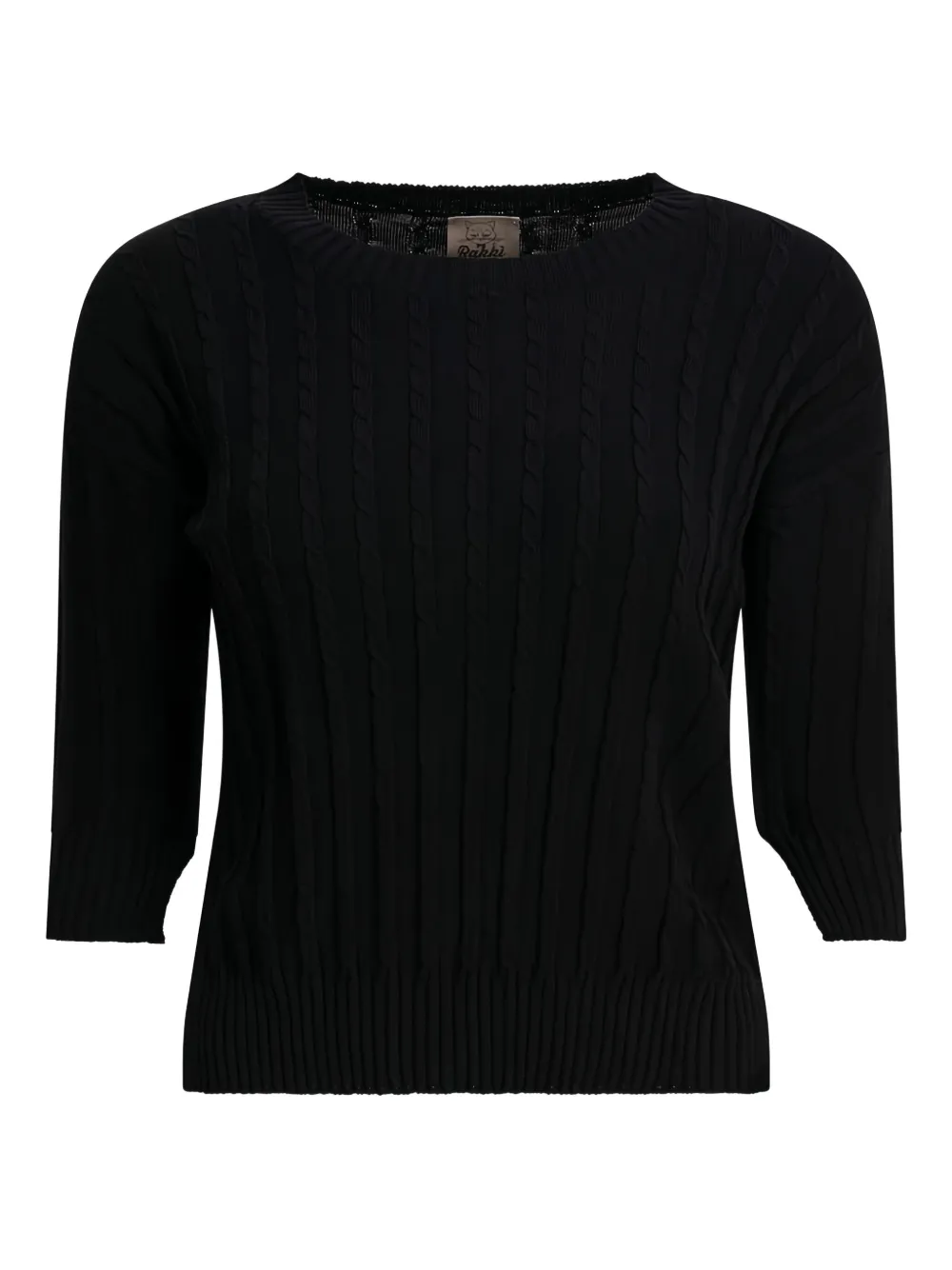 RAKKI cable-knit half-sleeve sweater | Black | Image 1