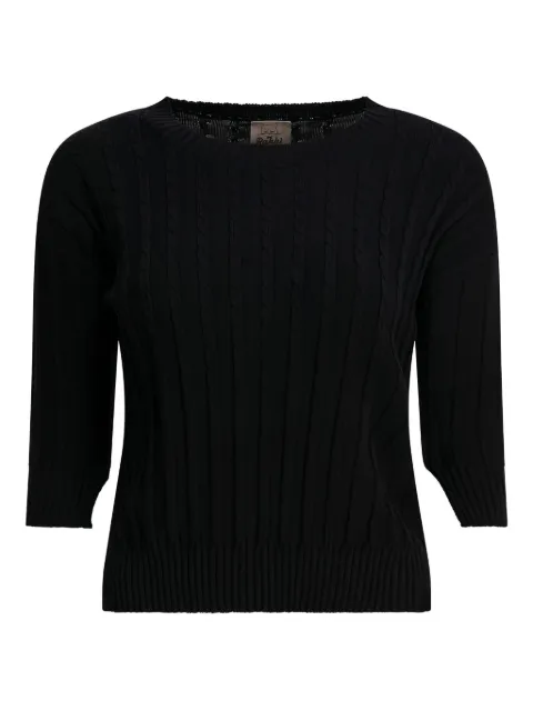 RAKKI cable-knit half-sleeve sweater