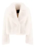 B&B COUTURE faux-fur wide-collar coat - White