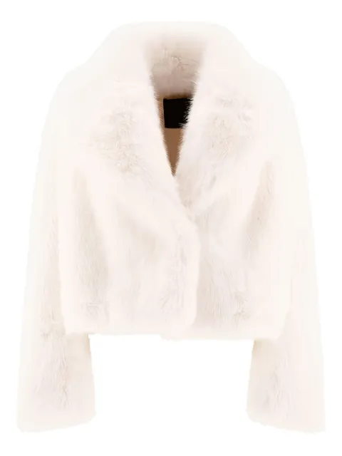 B&B COUTURE faux-fur wide-collar coat