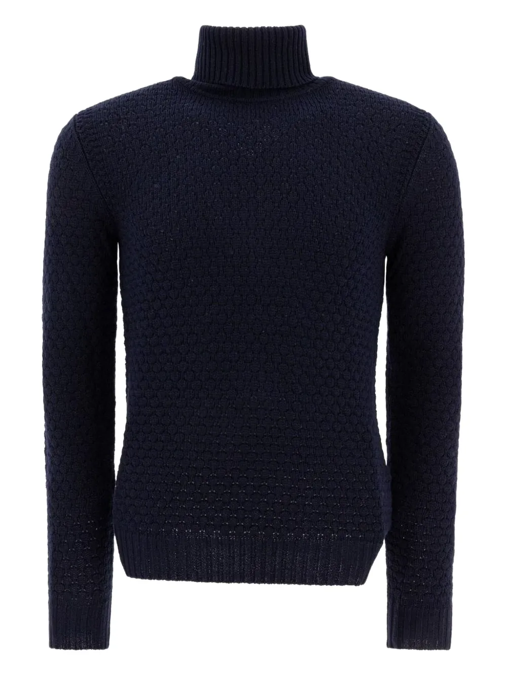 RAKKI turtleneck textured sweater | Blue | Image 1