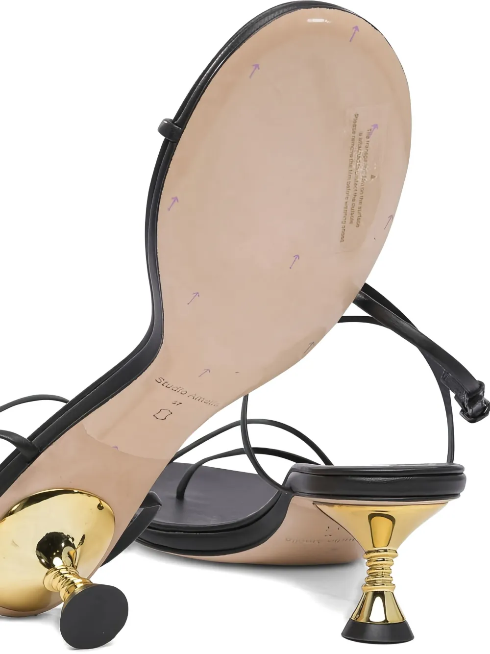 Studio Amelia 50 mm sandalen met spiraalvormige hak Zwart