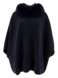 GIOVI fur-trimmed zip-front cape - Blue